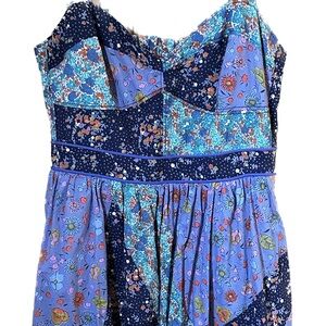 Maeve Anthropologie summer dress with pockets and ruched back. Beautiful patrern